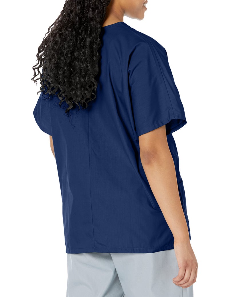 CHEROKEE Women's V Neck Scrubs Shirt, Navy, Medium - Image 2